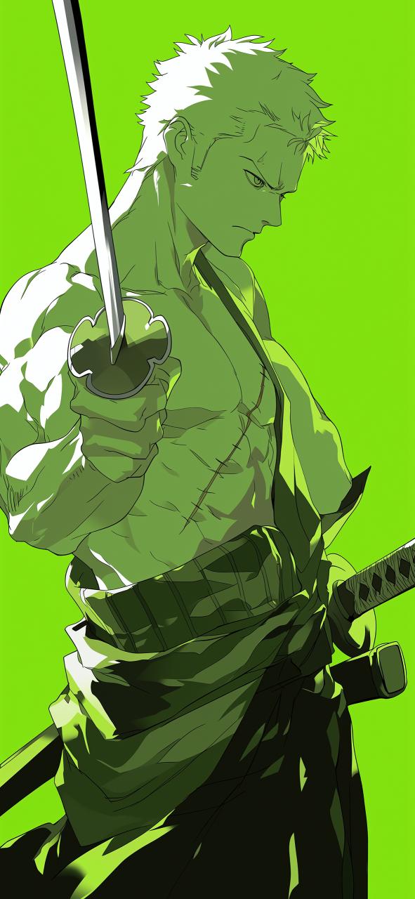 Download Rononoa Zoro Lime Green