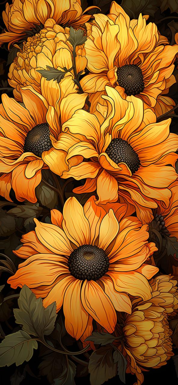 Download Beautiful Sunflowers Art