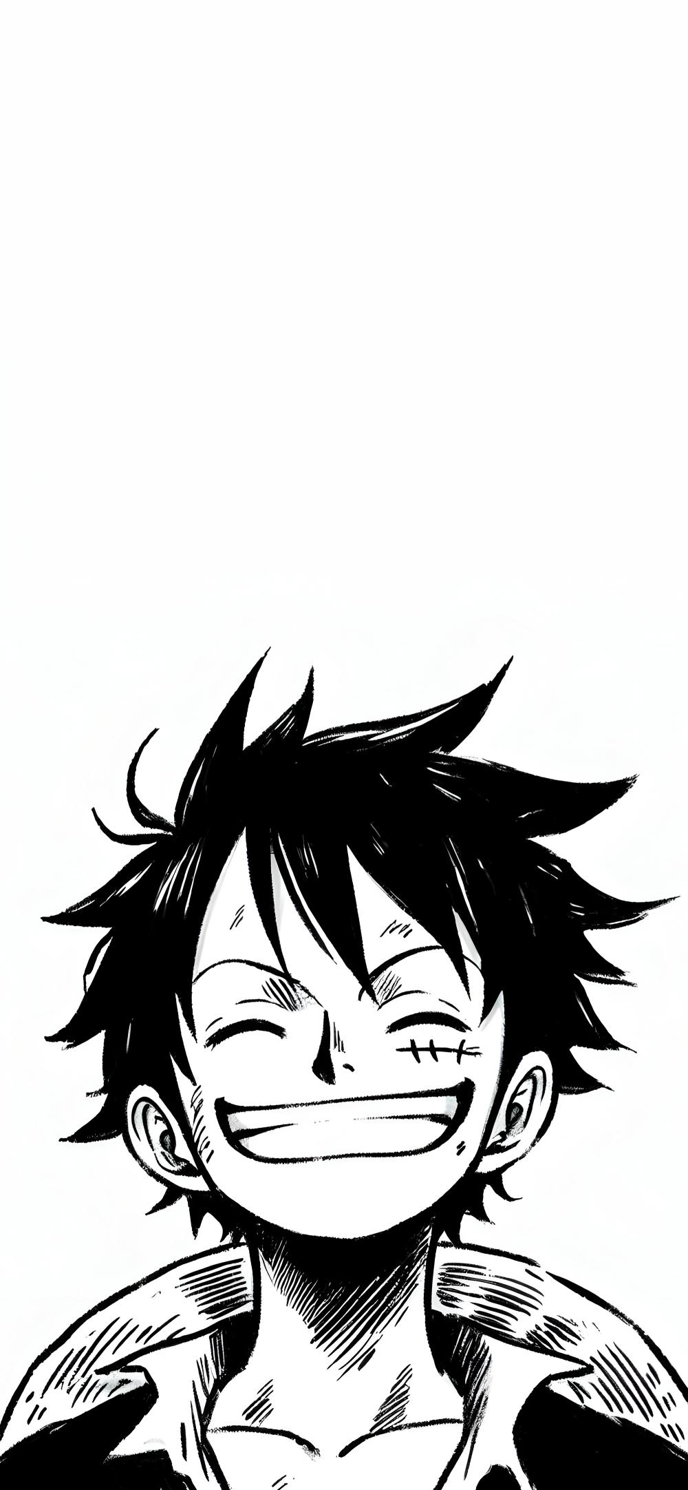 Download One Piece Luffy Smiling Manga Style