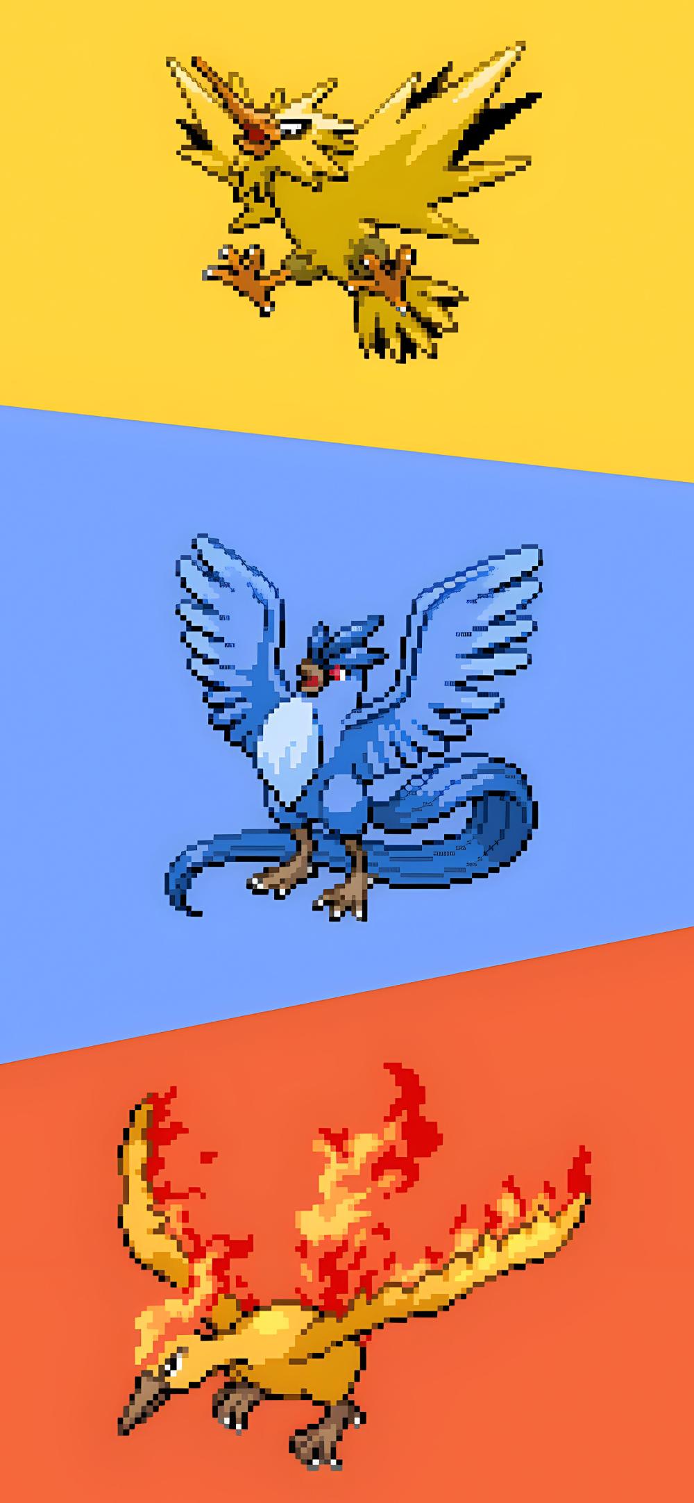 Download Pokemon Legendary Birds Pixel Art