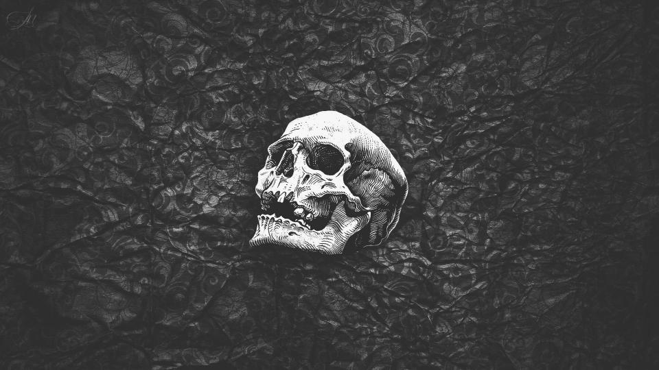 Download human skull  black