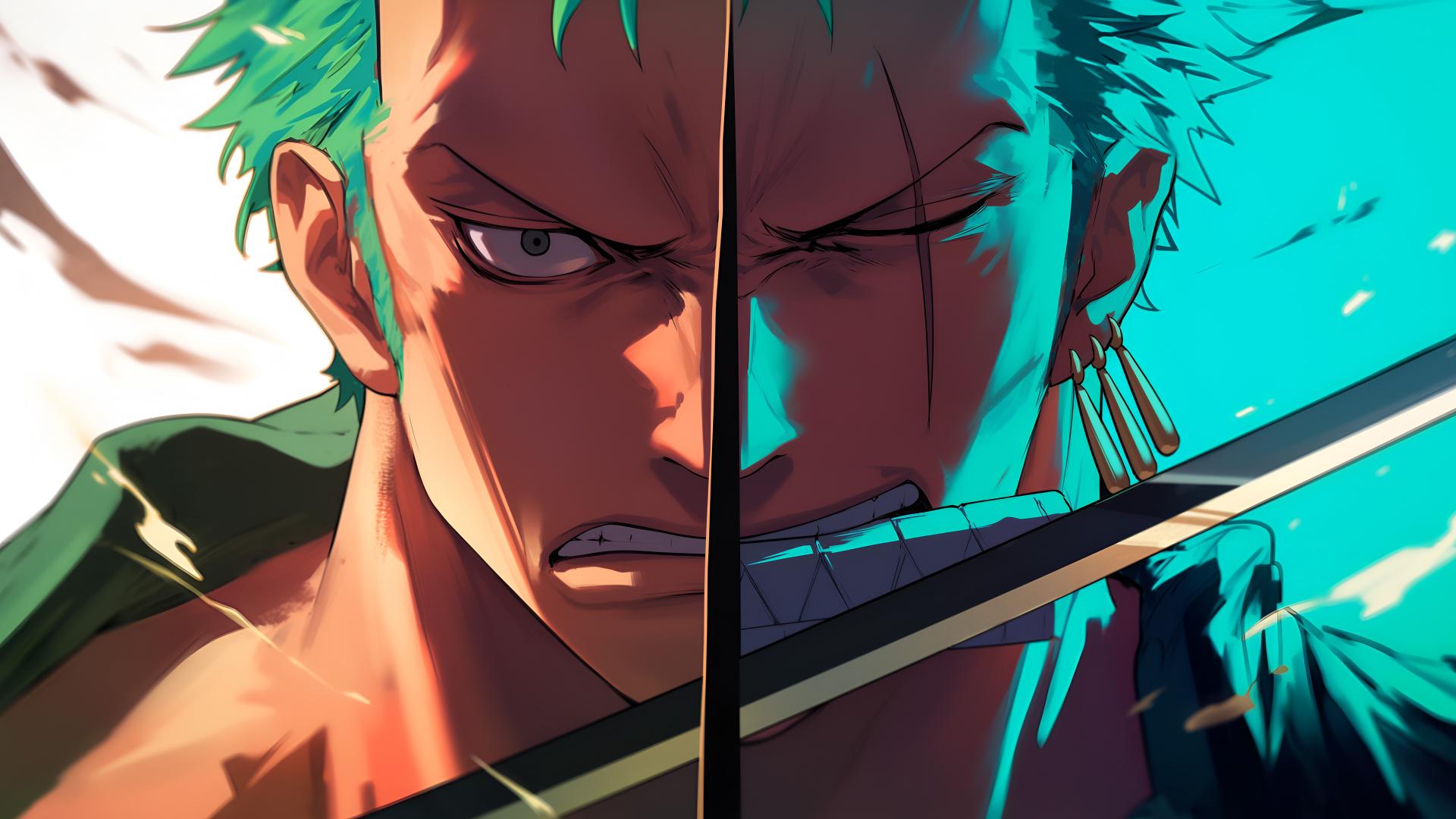 Download One Piece Zoro Split Blades Desktop 4k