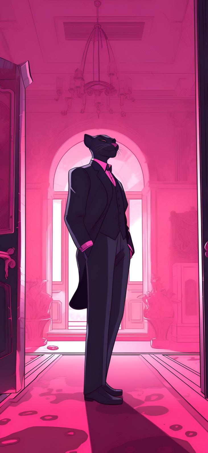 Download Panther In Tuxedo Pink