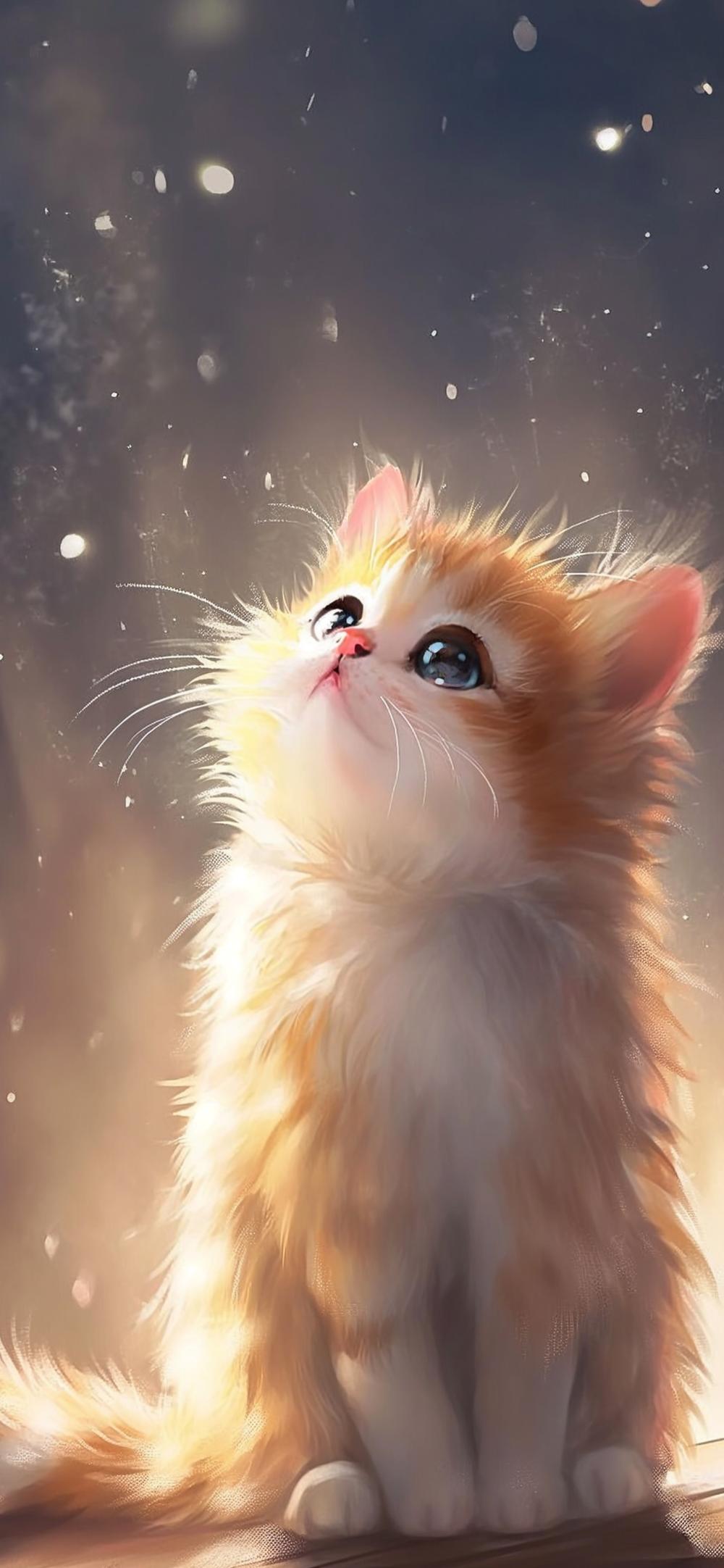 Download Cute Kitten Light Gaze