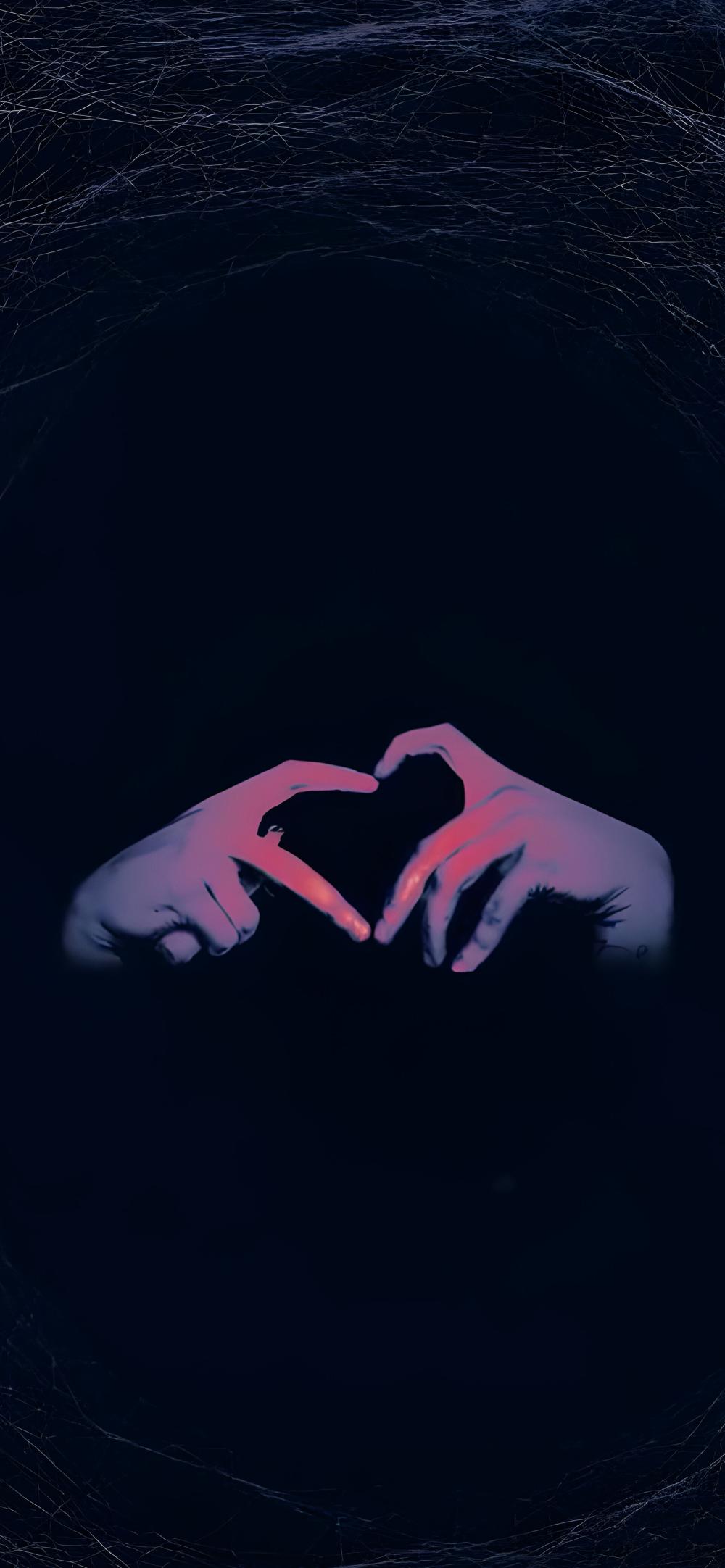 Download Neon Hands Heart Gesture