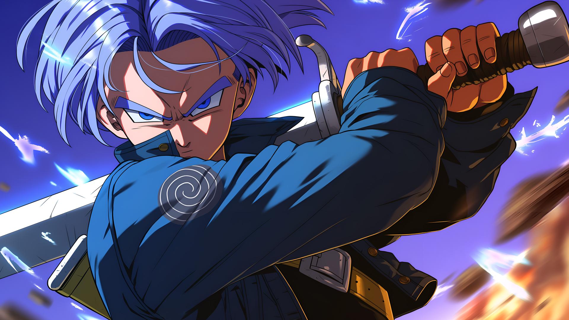 Download Epic Dragon Ball Trunks Desktop Wallpaper 4k