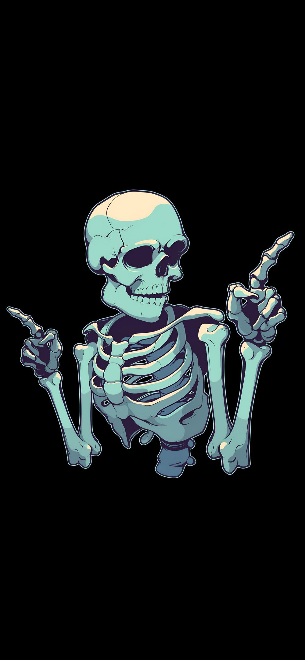 Download Retro Cartoon Skeleton Black